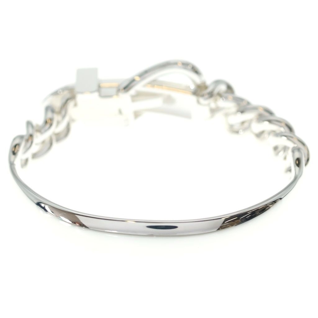 Hermes Book le Cellier Inflexible Bangle Bracelet Silver