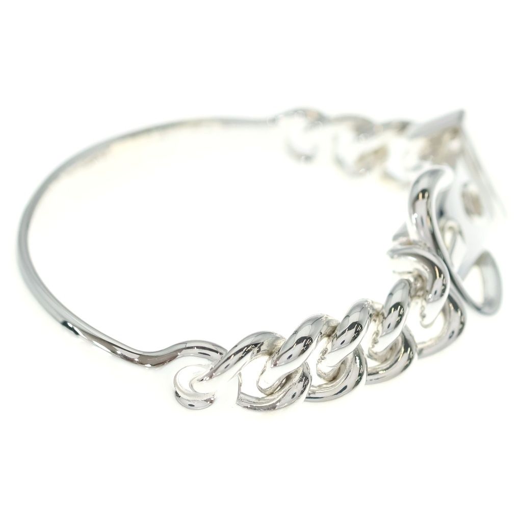 Hermes Book le Cellier Inflexible Bangle Bracelet Silver — view 4