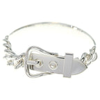 Hermes Book le Cellier Inflexible Bangle Bracelet Silver — view 2
