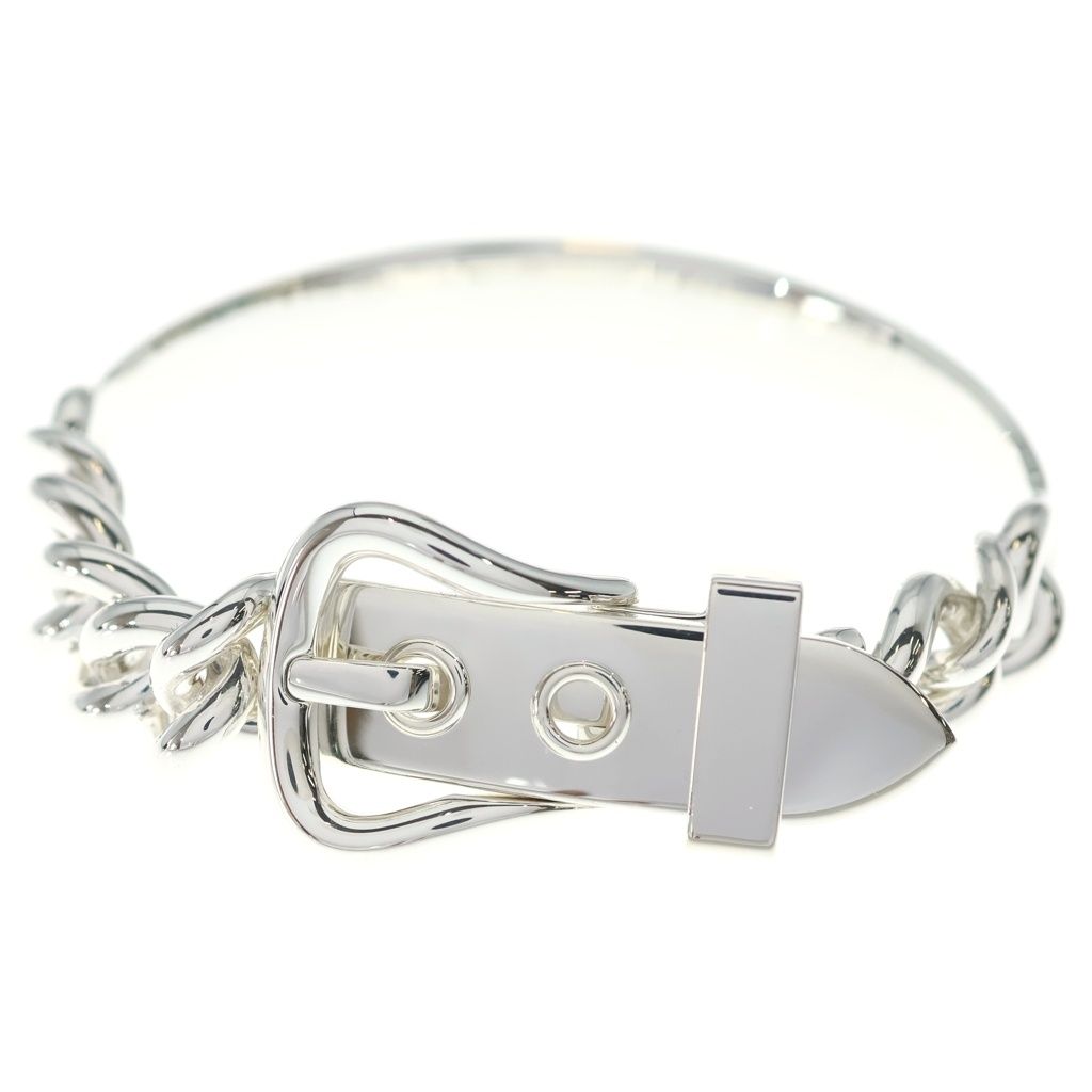 Hermes Book le Cellier Inflexible Bangle Bracelet Silver — view 2