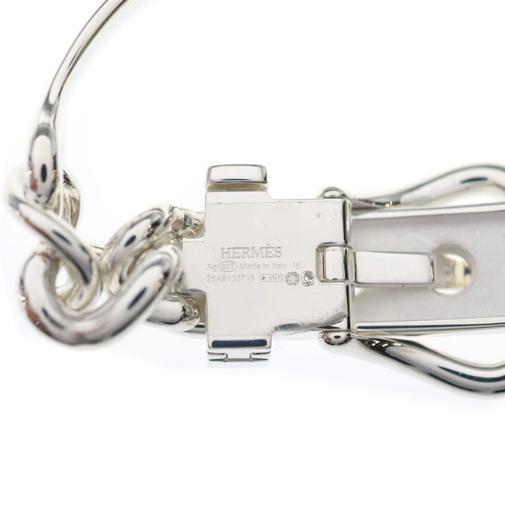 Hermes Book le Cellier Inflexible Bangle Bracelet Silver — view 5