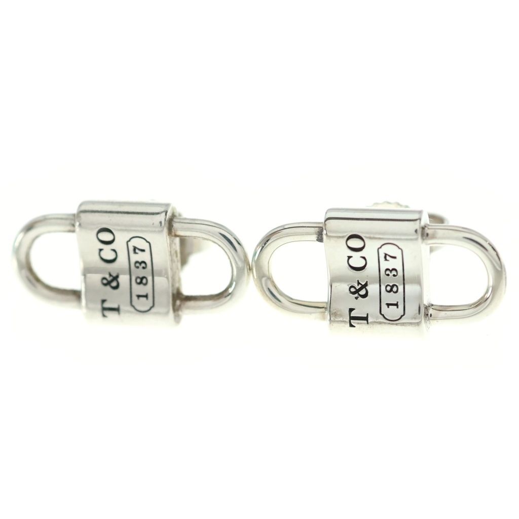Tiffany & Co Double Lock Stud Earrings Silver Small