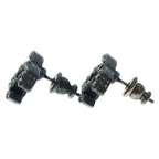Chanel CC Logo Rhinestone Earrings Dark Silver — view 3
