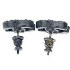 Chanel CC Logo Rhinestone Earrings Dark Silver — view 2