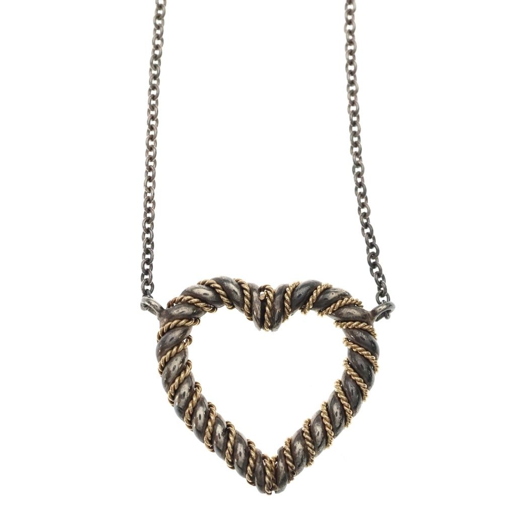 Tiffany & Co Twisted Heart Pendant Chain Silver — view 3