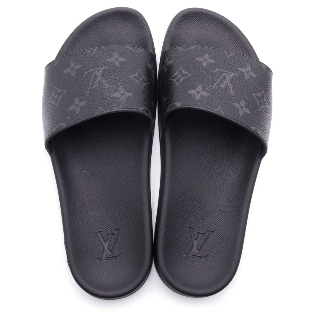Louis Vuitton Monogram Waterfront Sandals Rubber Black VS — view 4