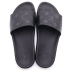 Louis Vuitton Monogram Waterfront Sandals Rubber Black VS — view 4