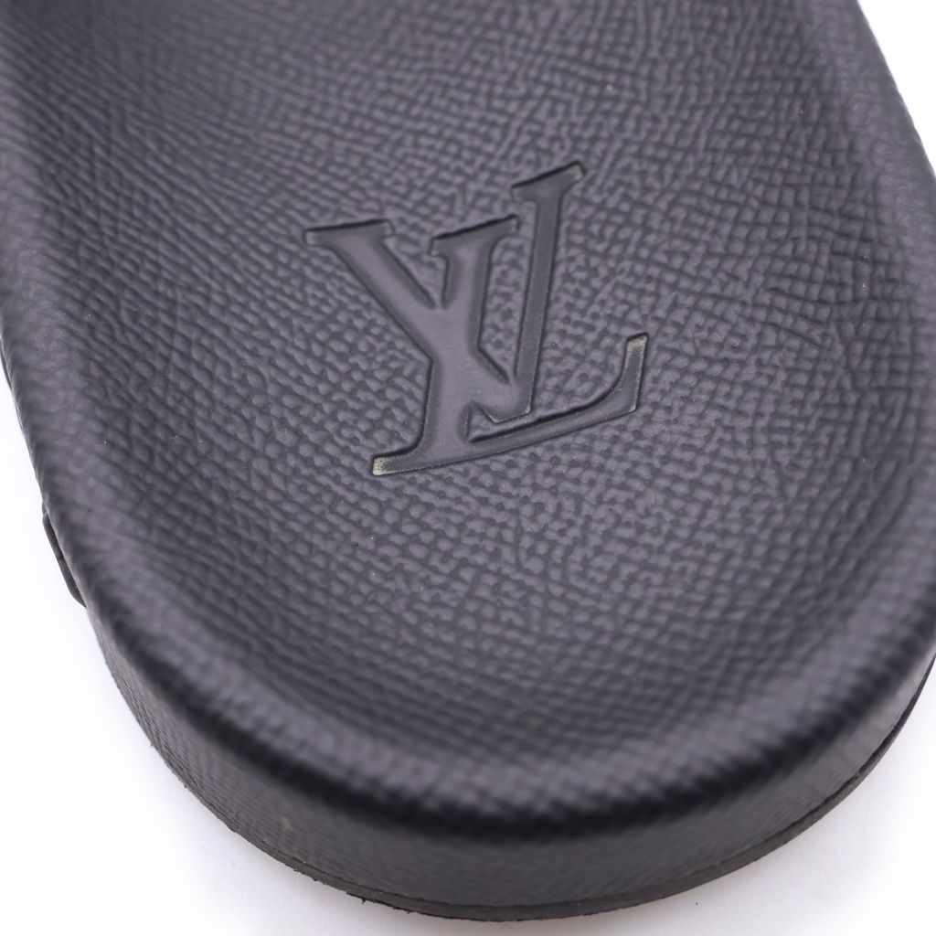 Louis Vuitton Monogram Waterfront Sandals Rubber Black VS — view 6