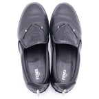 Fendi Monster Star Bugs Eye Leather Slip on Low Cut Sneakers Black — view 4