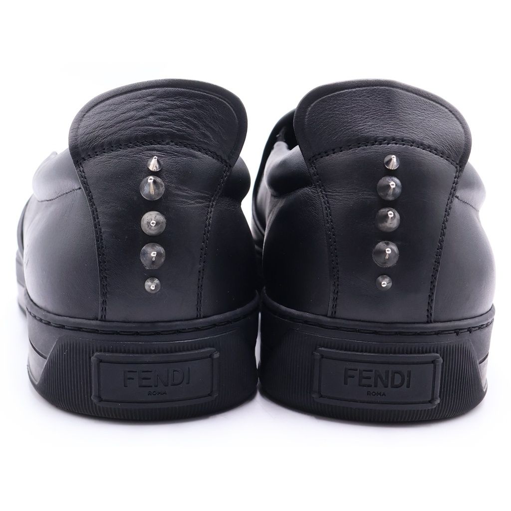 Fendi Monster Star Bugs Eye Leather Slip on Low Cut Sneakers Black — view 3