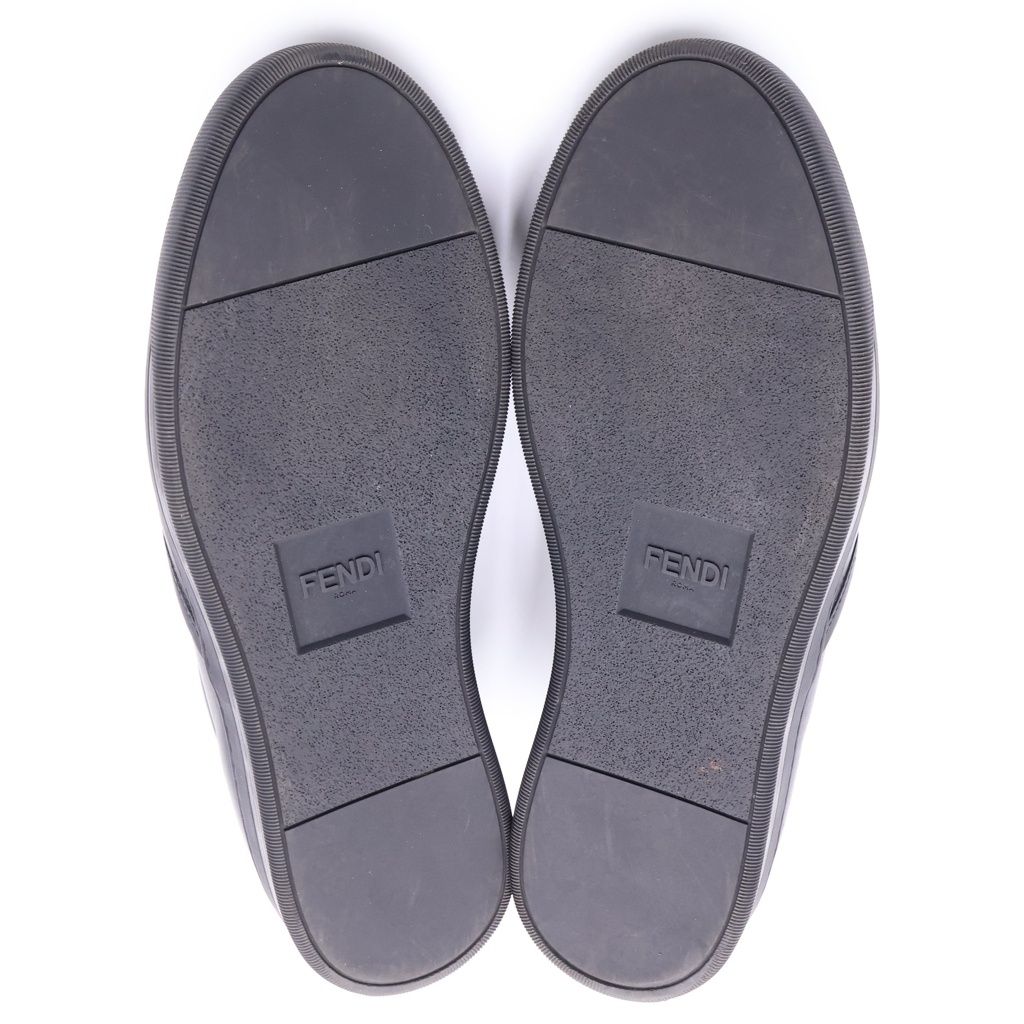 Fendi Monster Star Bugs Eye Leather Slip on Low Cut Sneakers Black — view 5