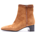 Hermes Homage Suede Leather Buckle Square Toe Short Boots Brown