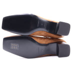 Hermes Homage Suede Leather Buckle Square Toe Short Boots Brown — view 5
