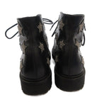 Saint Laurent Short Boots Lace Up Star Leather 38 Black — view 5