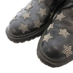 Saint Laurent Short Boots Lace Up Star Leather 38 Black — view 3