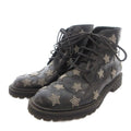 Saint Laurent Short Boots Lace Up Star Leather 38 Black