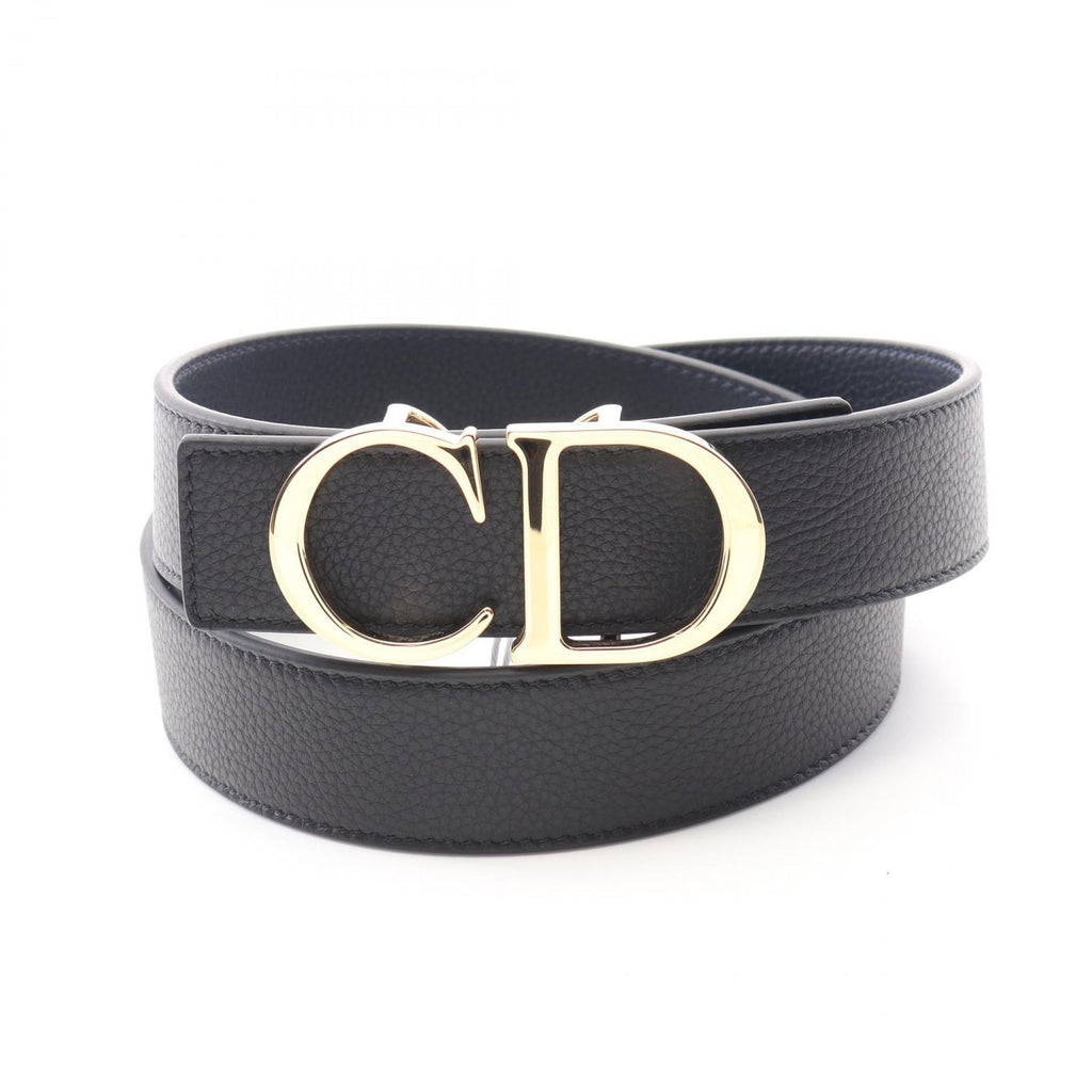 Dior Belt CD Logo Black Leather