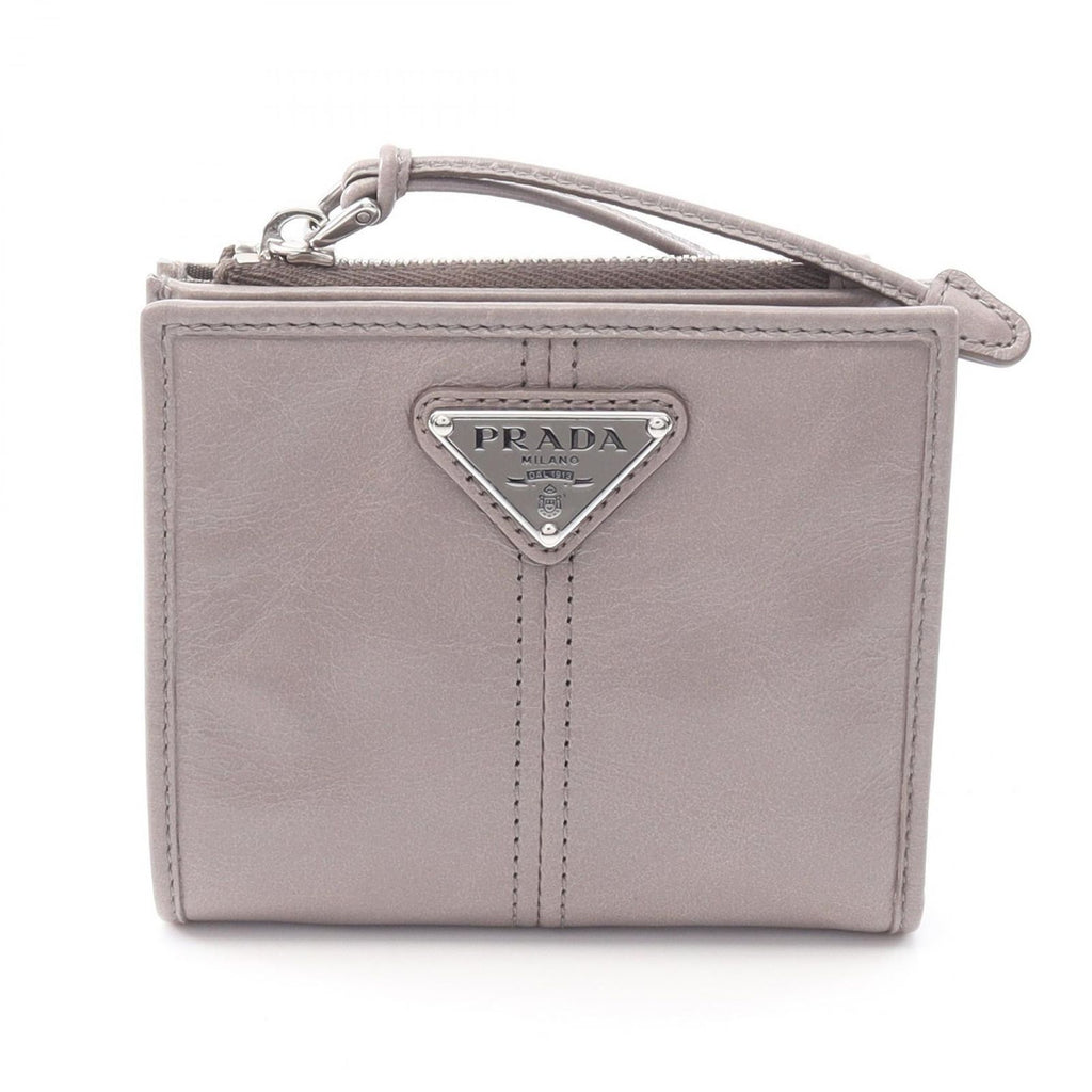 Prada Bifold Wallet Soft Lux Gray Leather