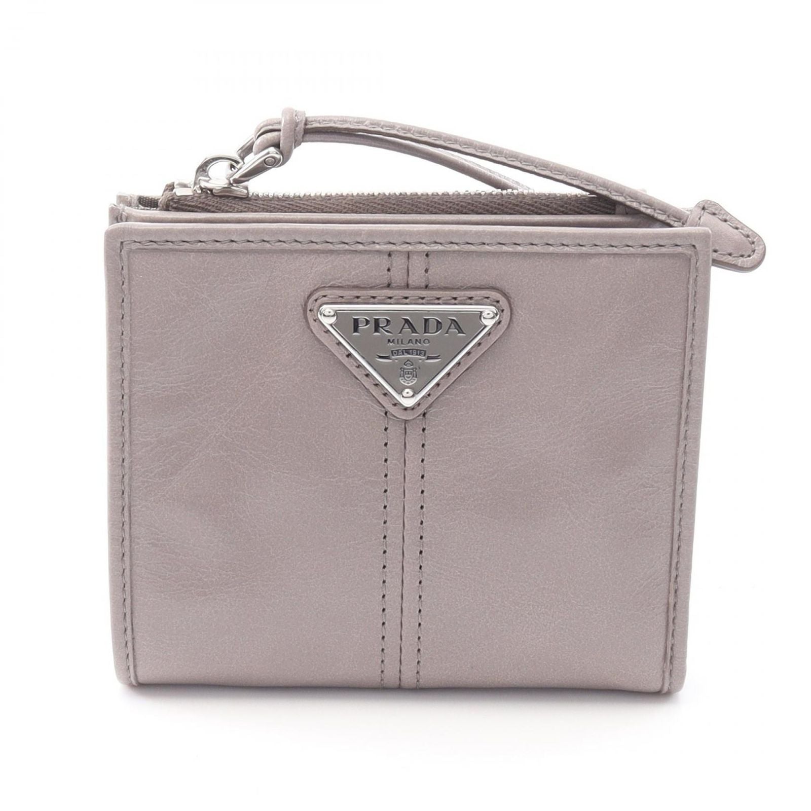 Prada Bifold Wallet Soft Lux Gray Leather