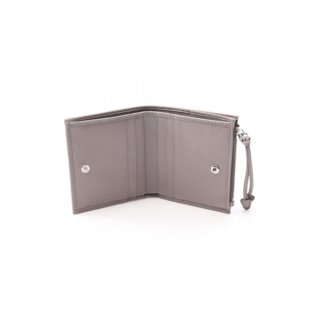 Prada Bifold Wallet Soft Lux Gray Leather — view 3