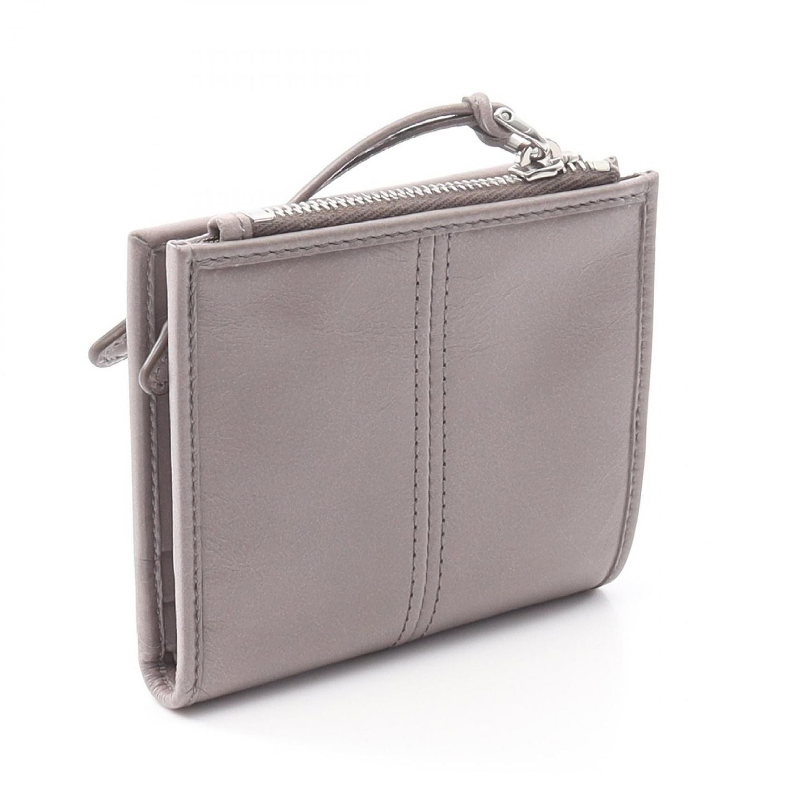 Prada Bifold Wallet Soft Lux Gray Leather — view 2