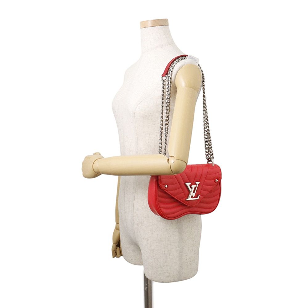 Louis Vuitton Chain Shoulder Bag Leather New Wave PM — view 5