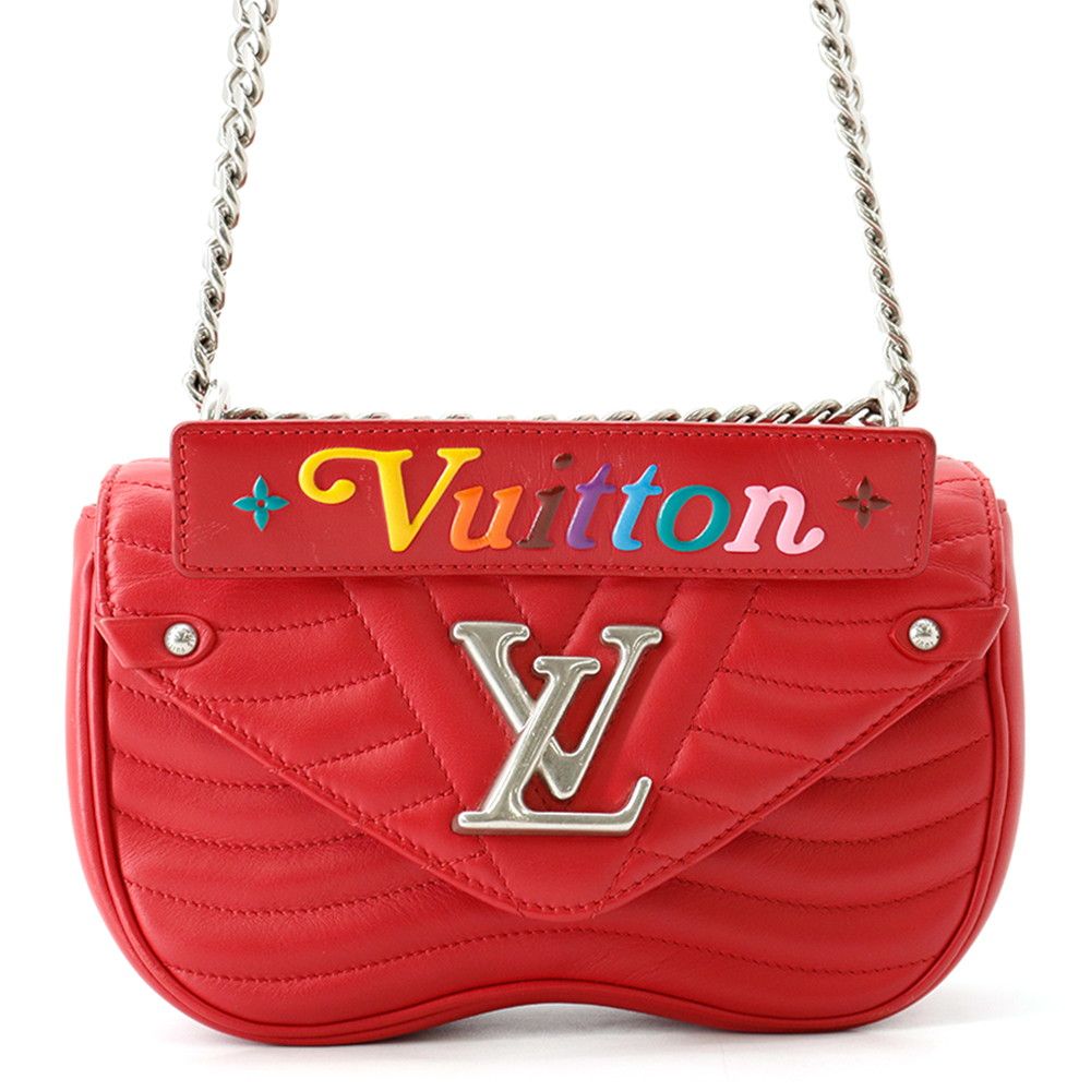 Louis Vuitton Chain Shoulder Bag Leather New Wave PM