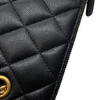 Chanel Chain Shoulder Bag Vanity Quilted CC Logo Lambskin Black — view 7