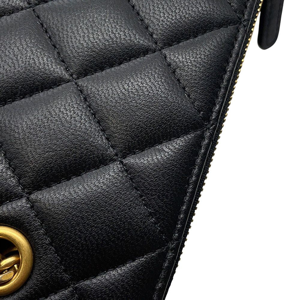 Chanel Chain Shoulder Bag Vanity Quilted CC Logo Lambskin Black — view 7