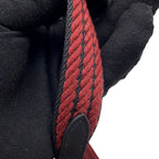 Hermes Shoulder Strap Bandouliere Sangle Cordage Rouge Ache Black Silver — view 5
