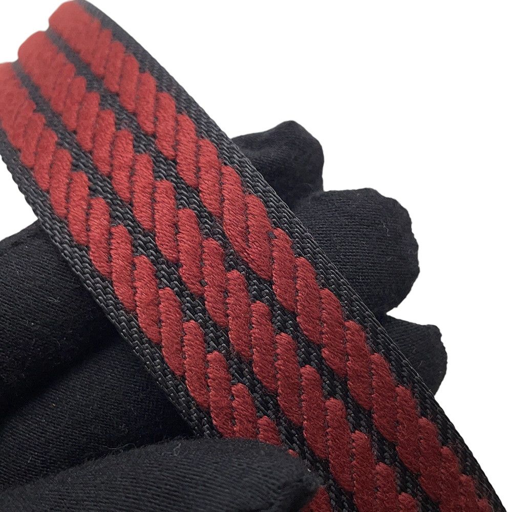Hermes Shoulder Strap Bandouliere Sangle Cordage Rouge Ache Black Silver — view 7