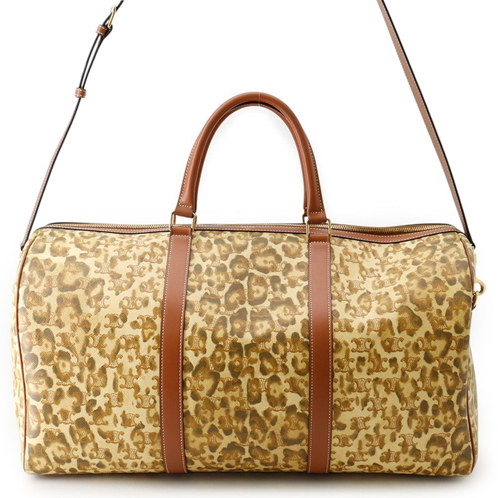 Celine Boston Bag Leopard Triomphe Leather 2-Way
