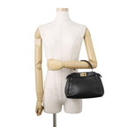 Fendi Peekaboo Mini Leather 2-Way Shoulder Bag Black — view 4