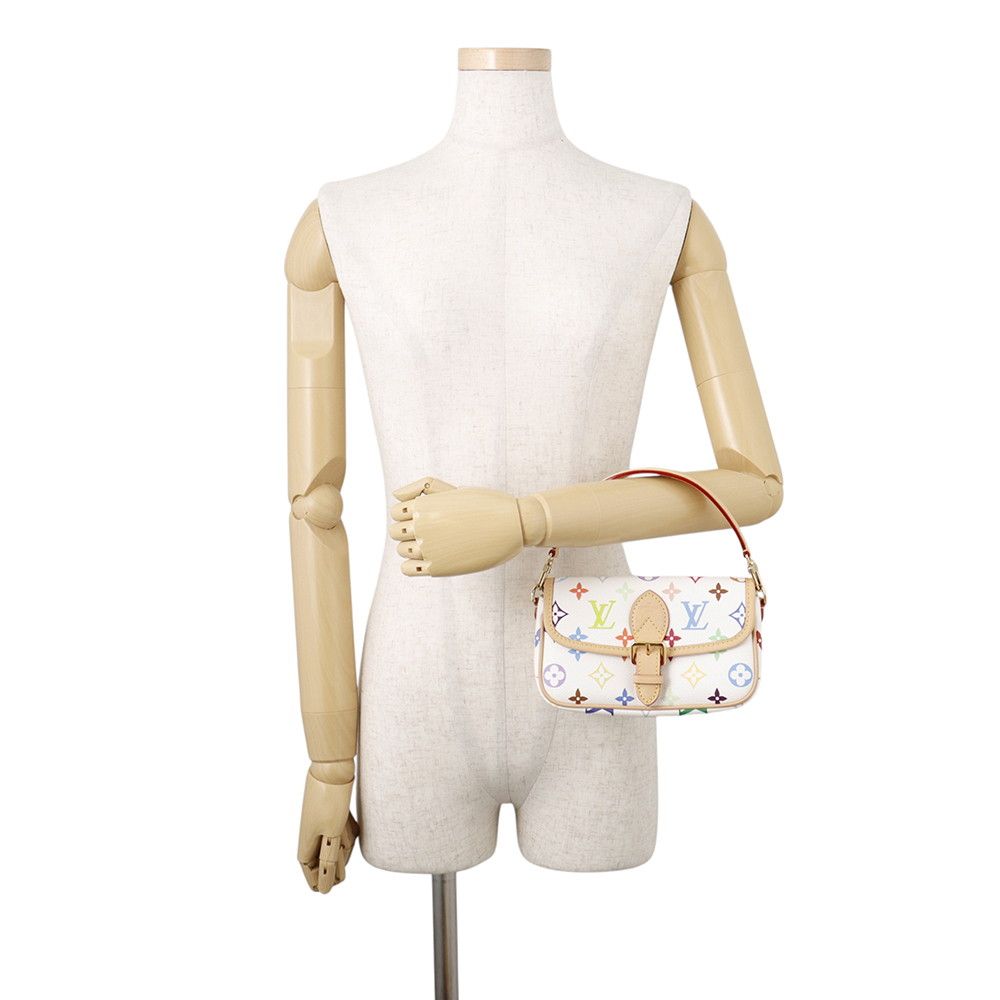 Louis Vuitton Handbag Monogram Multicolor LV TM Nano Diane Bag 2-Way White — view 4