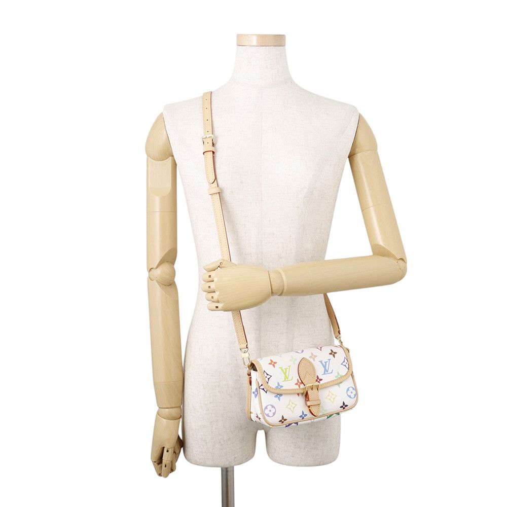 Louis Vuitton Handbag Monogram Multicolor LV TM Nano Diane Bag 2-Way White — view 5