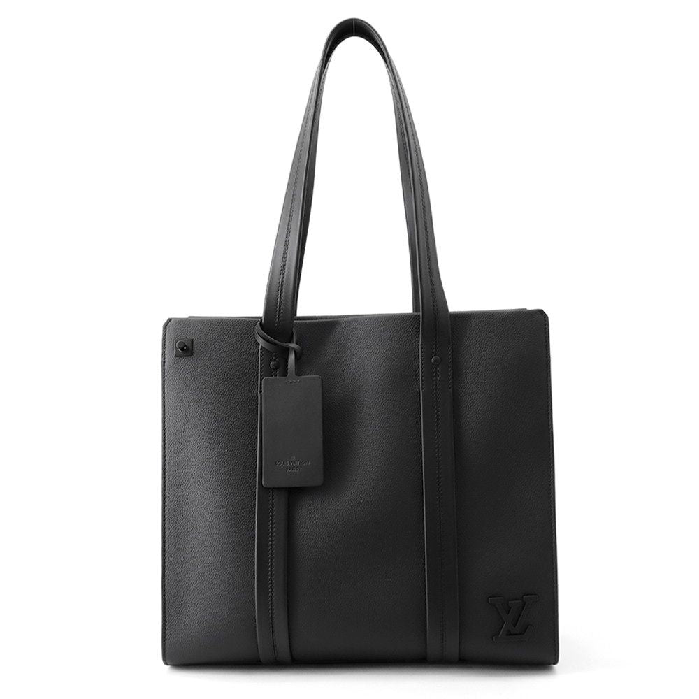 Louis Vuitton Tote Gray Leather LV Aerogram Black
