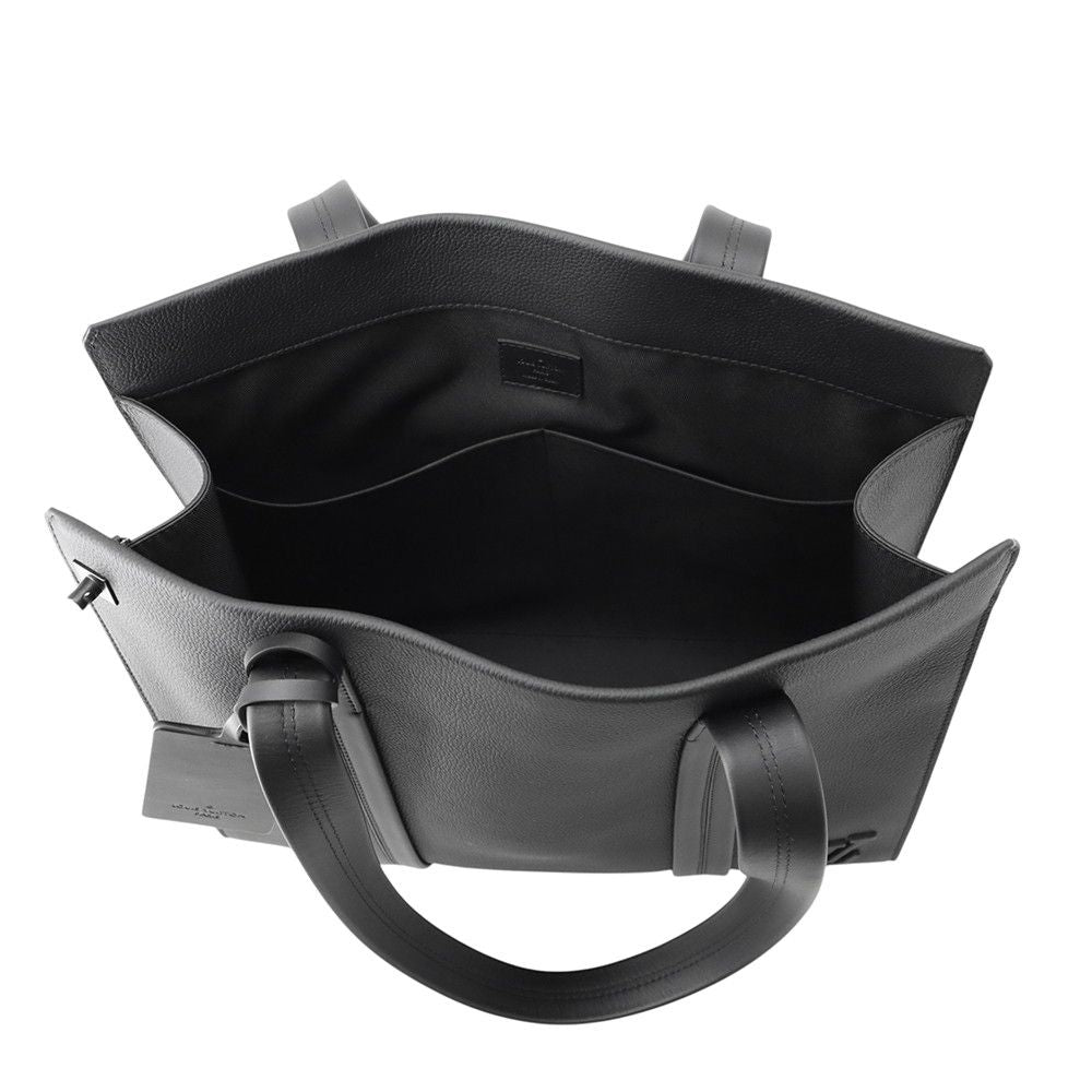 Louis Vuitton Tote Gray Leather LV Aerogram Black — view 5