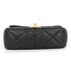 Chanel Chain Shoulder Bag Quilted CC Logo Lambskin Flap Black — view 3