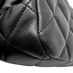 Chanel Chain Shoulder Bag Quilted CC Logo Lambskin Flap Black — view 7