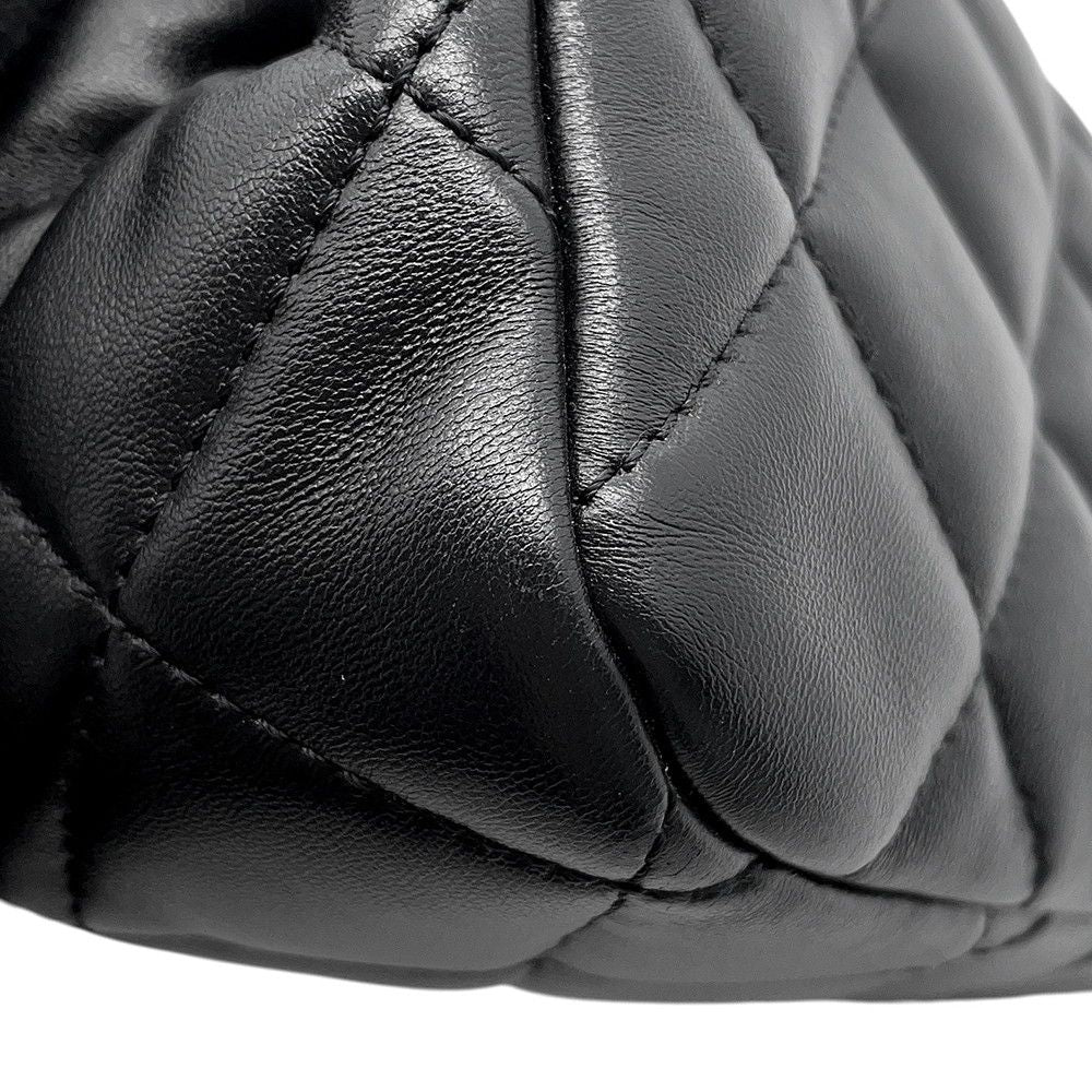 Chanel Chain Shoulder Bag Quilted CC Logo Lambskin Flap Black — view 7