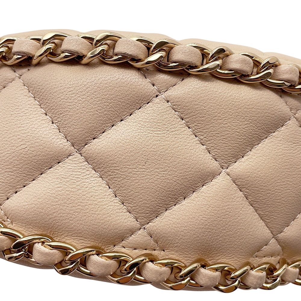 Chanel Chain Shoulder Bag Quilted Small Hobo CC Logo Lambskin — view 7
