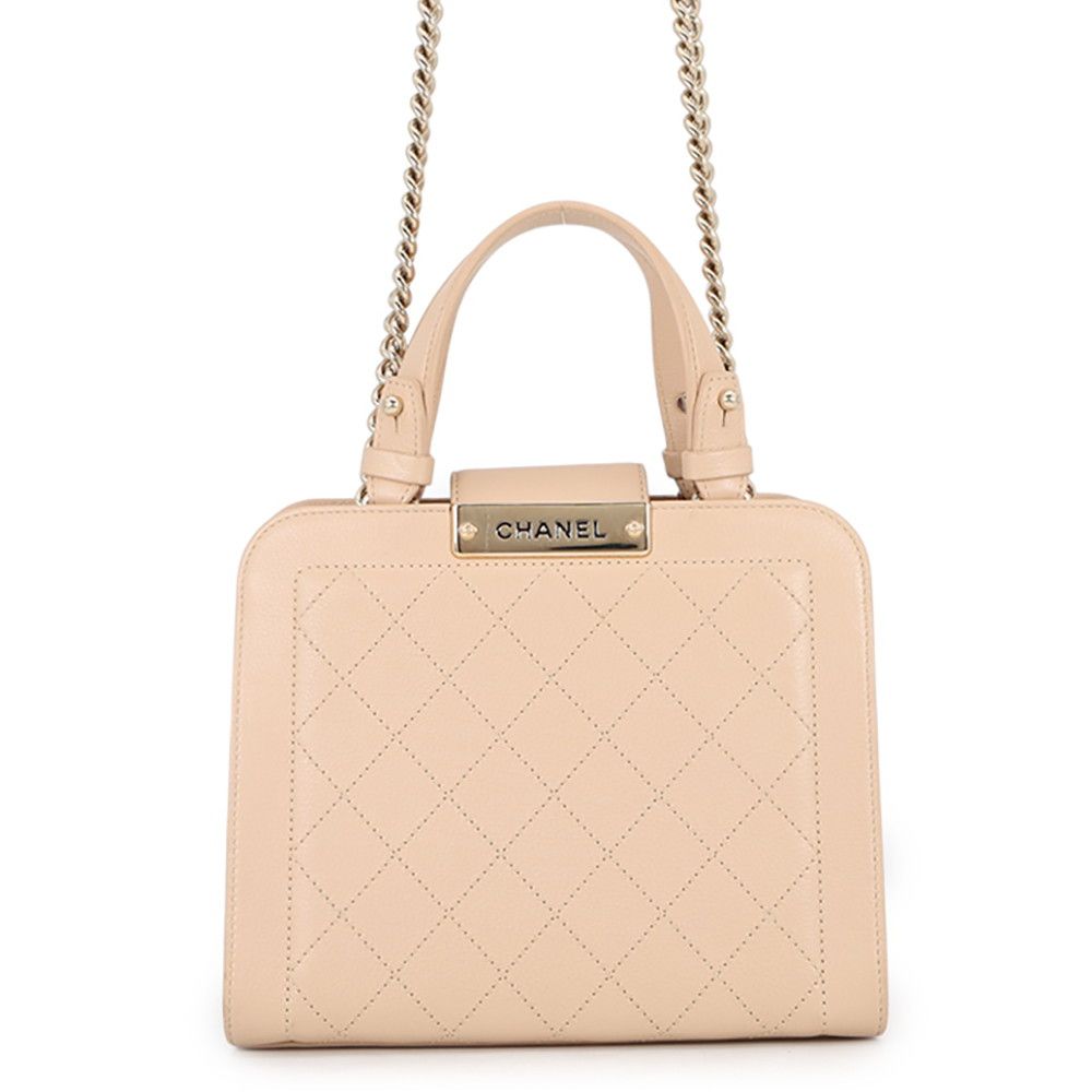 Chanel Chain Shoulder Bag Quilted Cuffleather 2-Way
