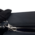 Hermes Clutch Nect Joan Ambre Blue Ankle Black Silver Color Box Calf — view 9