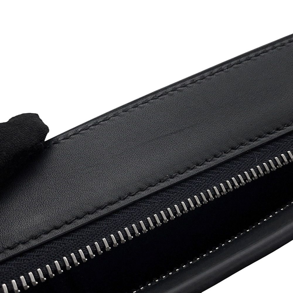 Hermes Clutch Nect Joan Ambre Blue Ankle Black Silver Color Box Calf — view 8