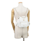 Chanel Backpack Quilted CC Logo Multi Pocket Caviar Leather White — view 4