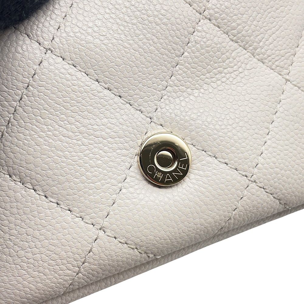 Chanel Backpack Quilted CC Logo Multi Pocket Caviar Leather White — view 7