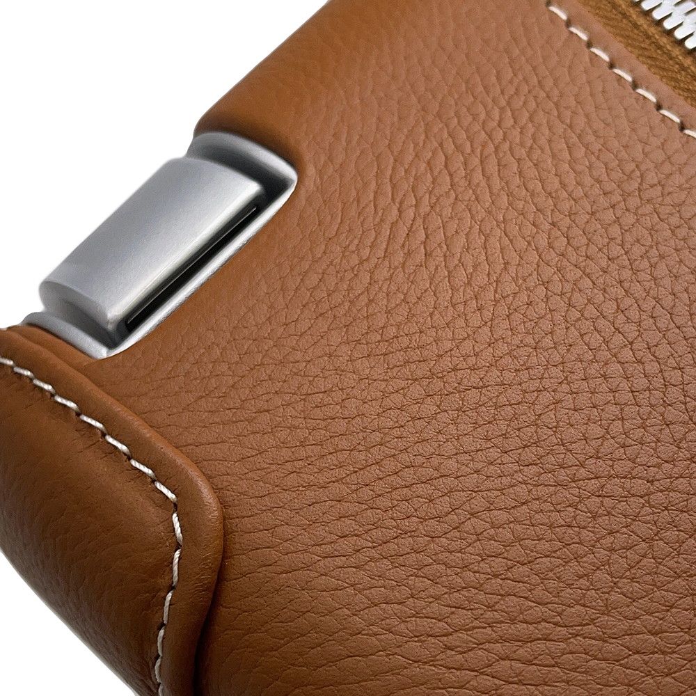 Hermes Carry Case Low Ring Mobility Suitcase Gold Silver Toile Ash Taurillon — view 6