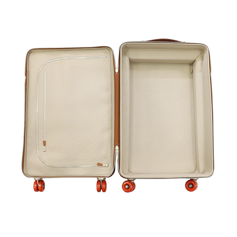 Hermes Carry Case Low Ring Mobility Suitcase Gold Silver Toile Ash Taurillon — view 4