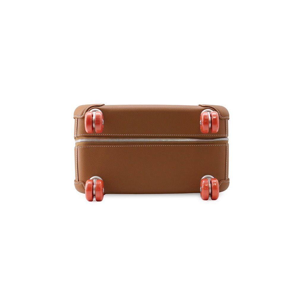 Hermes Carry Case Low Ring Mobility Suitcase Gold Silver Toile Ash Taurillon — view 3