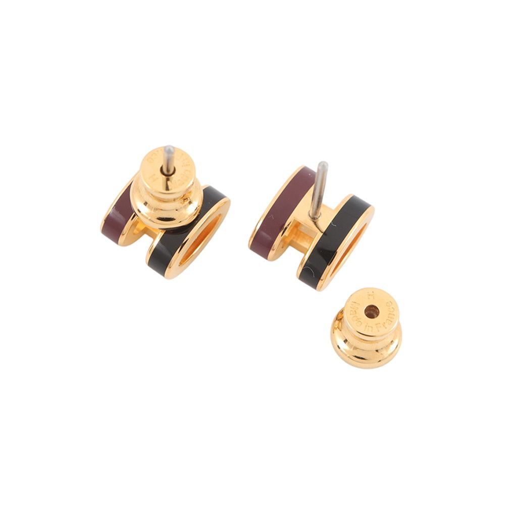 Hermes Earrings Mini Pop Lo Cover le Galaxy Gold Black — view 3